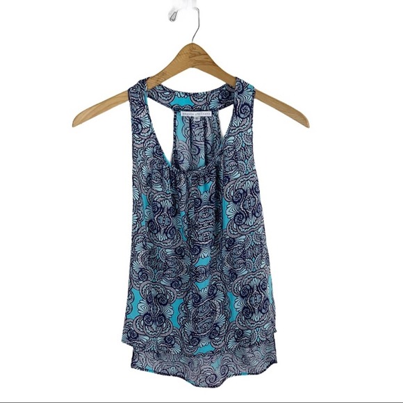 Amanda Uprichard Tops - Amanda Uprichard Blue Silk Racerback Tank Top S